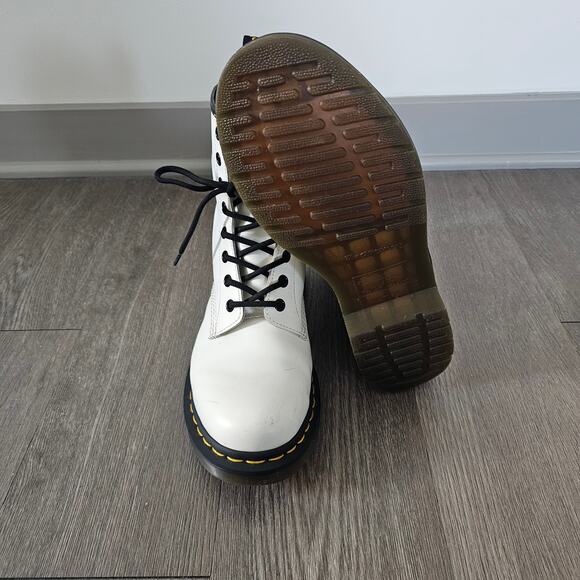Dr. Martens 1460 Pascal White Leather Combat Boots Size 9 - Picture 7 of 8